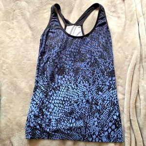 Blue snakeskin exercise tank